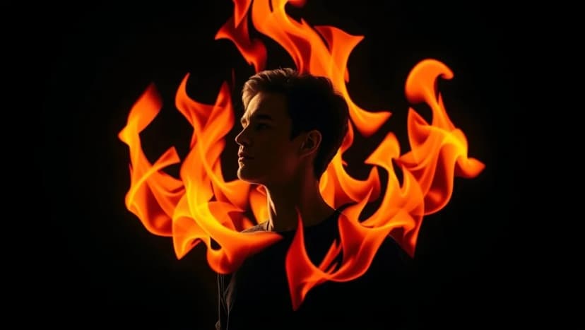 Porträtt av en kvinna i brand